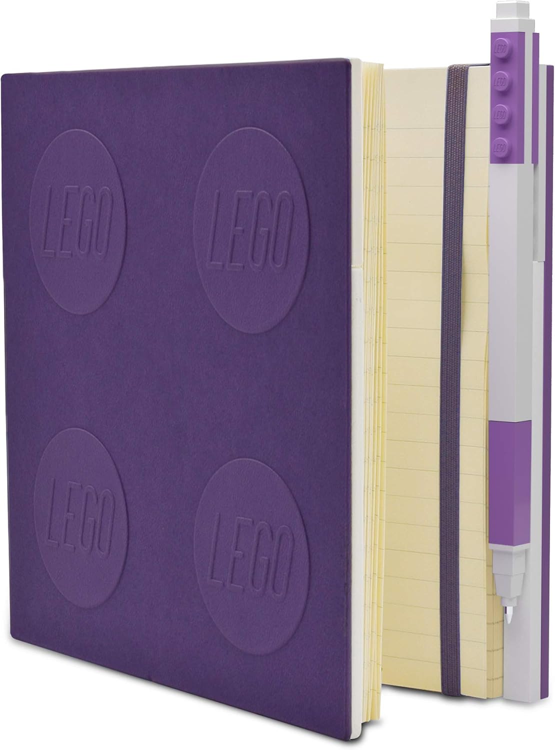 LEGO Locking Notebook with Gel Pen - Purple, Lavendar