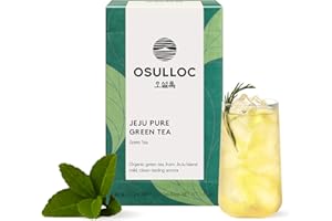 OSULLOC Pure Green Tea (Mild, Clean tasting Aroma), USDA Organic, Premium Blended Tea from Jeju, Tea Bag Series 20 count