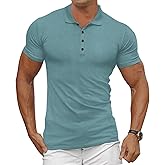 Gnvviwl Men's Casual Polo Shirts Classic Button Basic Short Sleeve Waffle Solid Fit Golf Tees Stylish Tops