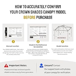 CROWN SHADES 8x8 Canopy Replacement Top - Only