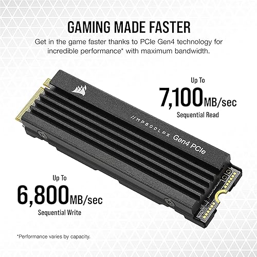 Corsair MP600 PRO LPX 4TB M.2 NVMe PCIe x4 Gen4 SSD