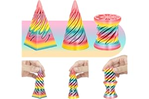 3 Packs Spiral Fidget Impossible Cone,3D Printed Optical Illusion Desk Toys Stress Relief Sculpture, Unique Office Gifts Teen