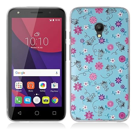 Fubaoda Alcatel One Touch Pixi 4(5)(5) OT-5045X(5.0 inch) Hülle, 3D Erleichterung Bunte Blumen Muster TPU Case Schutzhülle Si
