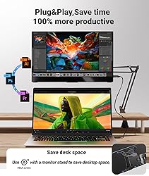 Ingnok Portable Monitor, Ultra Slim 15.6 Inch FHD