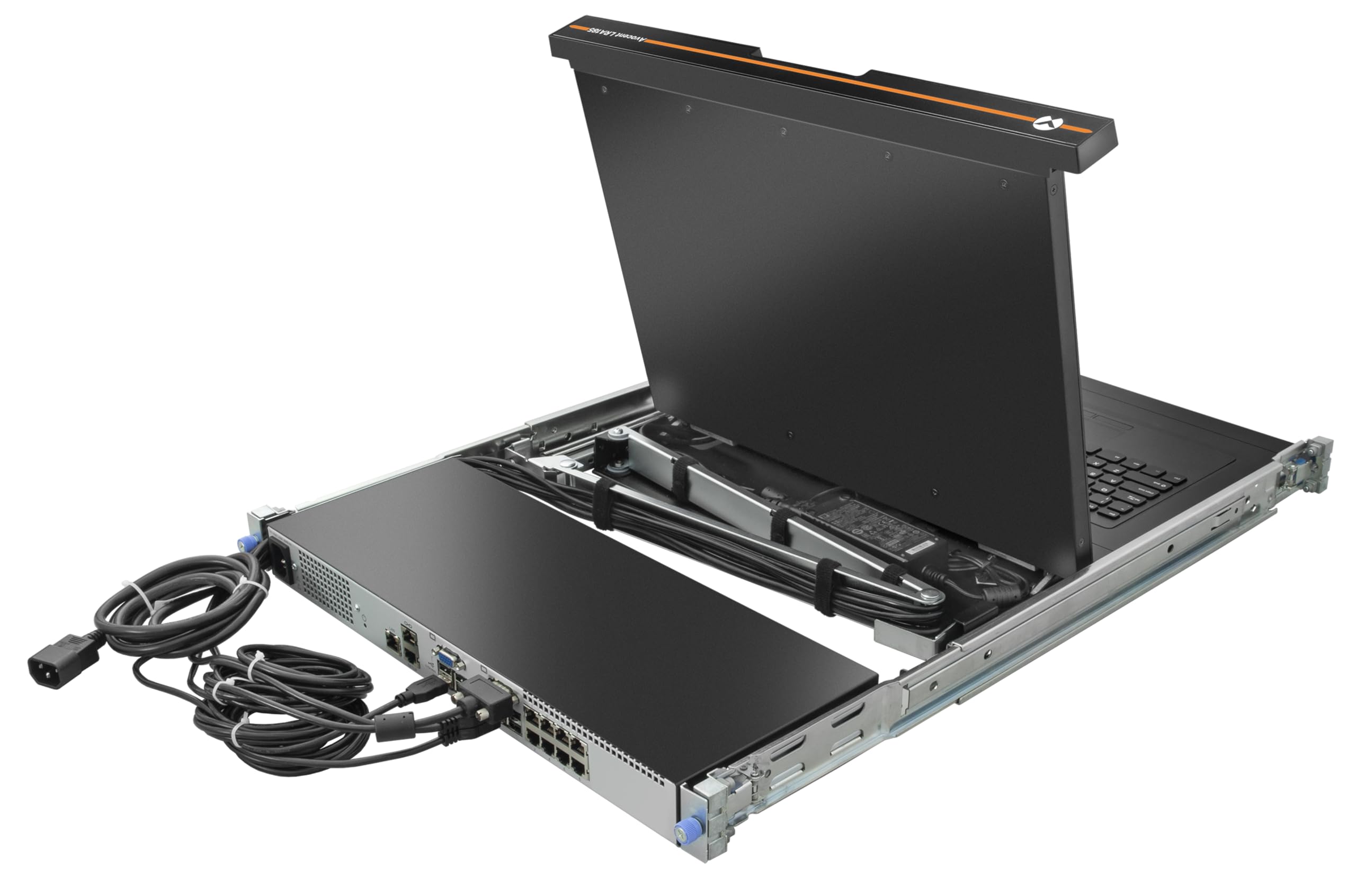 Vertiv Avocent LRA, Local Rack Access, 1U, Rack Mount Console, 8-Port KVM Console, 8 Cables (LRA185KMM8D-G01)
