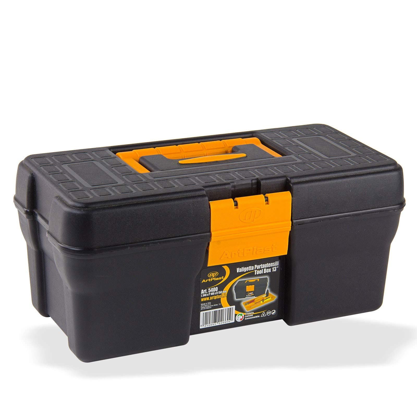 Art Plast 5400 Plastic Tool Case, black/yellow