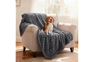 Luciphia Waterproof Blanket for Medium Large Dogs Puppy Soft Reversible Sherpa Small Pet Cat Cut Pile Warm Fleece Washable Fu