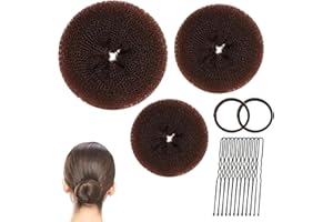 Hair Donut Bun Maker for Hair Bun for Women Hair Nets for Buns Makers Set with 2 Hair Bands 10 Hair Pins Doughnut Shaper for 