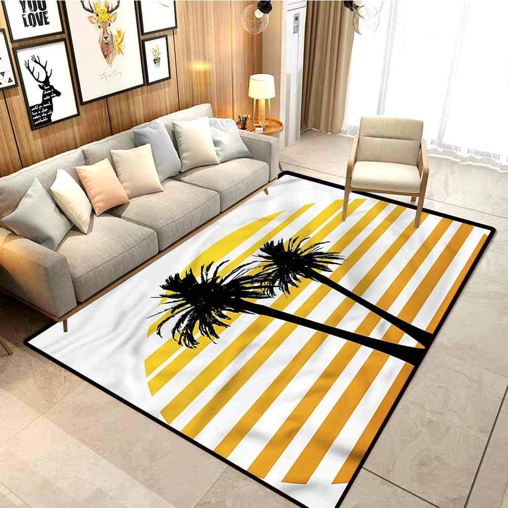 Tropical Living Room Bedroom Mat Area Rug Coconut Palm