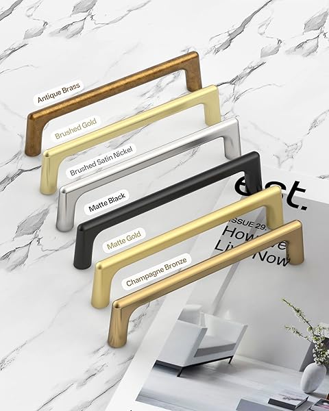 COINKOLY 10 PACK 5″(128MM) SATIN NICKEL CABINET PULLS KITCHEN DRAWER BRUSHED NICKEL CABINET HANDLES CUPBOARD HARDWARE FOR CABINETS