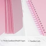 Miaikoe DIY Scrapbook Album 20.5x20.5 cm Kraft Pink 20 Sheets Spiral Binding view 5