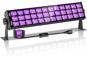 SHGPODA 72W Black Light Bar, LED Black Lights for Glow Party,IP66 Waterproof Blacklight with Plug+Switch+5ft Cord, Blacklight Bar for Fluorescent Body Paint, Classroom, Birthday, Outdoor, Halloween