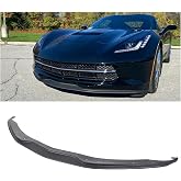 ECOTRIC Front Lip Compatible with 2014-2019 Chevy C7 Corvette Z06 &amp; GS | Front Spoiler Splitter; Stage 1 Replacement for 22922352 Front Bumper Lower Lip ABS Plastic