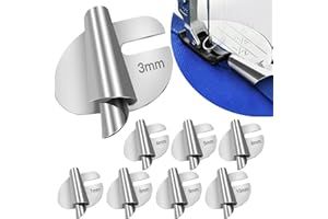 TOOVREN Sewing Rolled Hemmer Foot 8PCS Rolled Hem Presser Foot 3/4/5/6/7/8/9/10mm 8 Sizes Wide Rolling Hem Foot Sewing Machine Presser Feet Hemmer Home Industrial Curved Scroll Hemming Feet