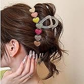 Colorful Heart Hair Clips - Valentines 1PCS Cute Rainbow Candy Designs Claw Clips Fashion Large Heart Hair Accessories for Women Hair Styles Artificial Plastic Hair Claw Clips