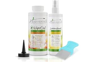 Head Hunters Natural Lice Products Head Lice Treatment Kit with Prevention Spray, Comb, and Shampoo That Kills Eggs and Lice - Non-Toxic Treatment for Nit Removal, Extra Strength