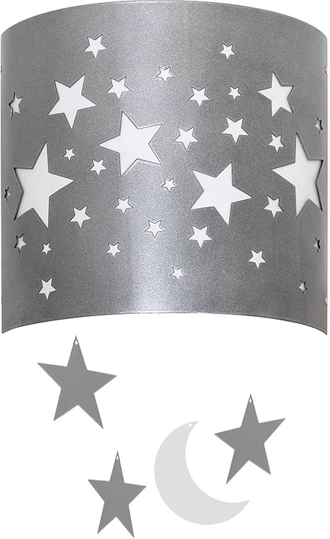 Graue Wandleuchte Sterne Arda Kinder Lampe Fur Madchen Fur Jungen