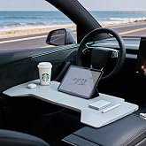 Foldable Desk Food Tray for Tesla Model Y/3/Y Juniper &ndash; Upgraded Table Tray for Tesla with Support Leg, Portable Laptop Desk for Front Passengers, Ideal for Dining, Working, Makeup While Parking