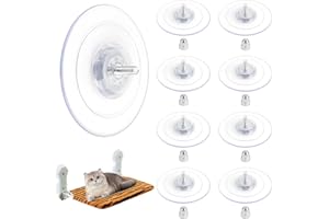 Lainballow 8 PCS Cat Window Perch Suction Cup, Replacement Suction Cup for Cat Window Hammock, Clear PVC Sucker Pads with Scr