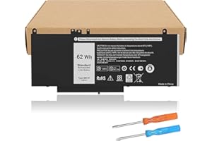 VNYUNQWE E5470 battery E5570 battery 6MT4T Battery Compatible with Dell Latitude 14 5470 E5470 15 5570 E5570 Precision 15 3510 M3510 Series Notebook Replacement for 7V69Y TXF9M 79VRK HK6DV 07V69Y [7.6V/62Wh]