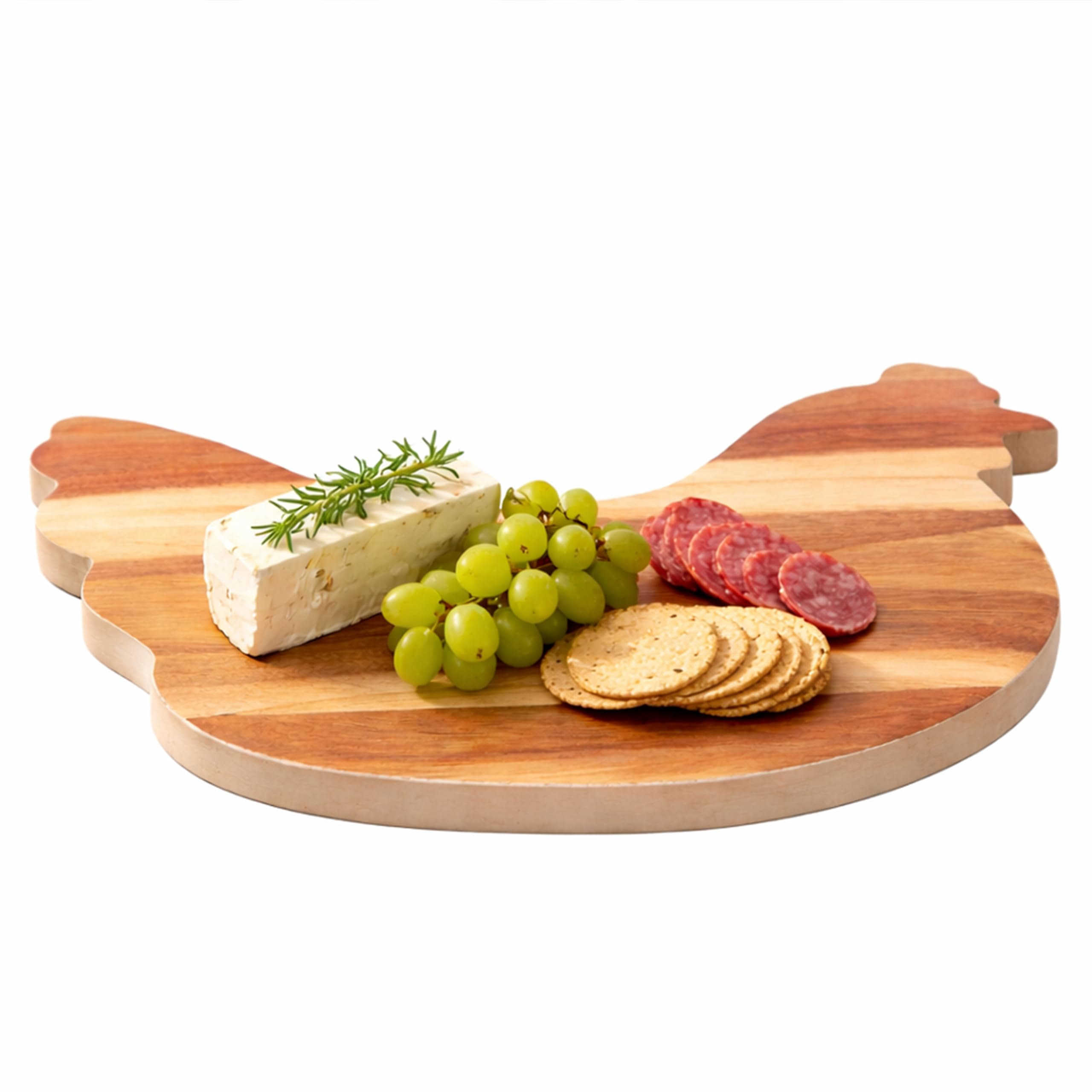 Premier Housewares Cream Edge Hen Chopping and Serving Board | Eco-Friendly Antibacterial Acacia Wood | Rustic Kitchen Decor and Serveware for Everyday Use
