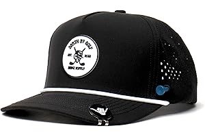 BRIMZ Golf Performance Hat - Tee Holder & Magnetic Ball Marker - Breathable, Sweat & Water Resistant Golfing Snapback Hat