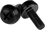 StarTech M6 x 12mm Screws 100 Pack Black for Server Rack CABSCRWSM62B