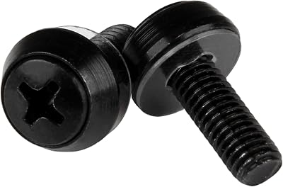 StarTech M6 x 12mm Screws 100 Pack Black for Server Rack CABSCRWSM62B