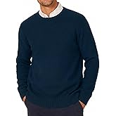 YTD Men's Crewneck Pullover Sweater Textured Long Sleeve Knitted Sweaters