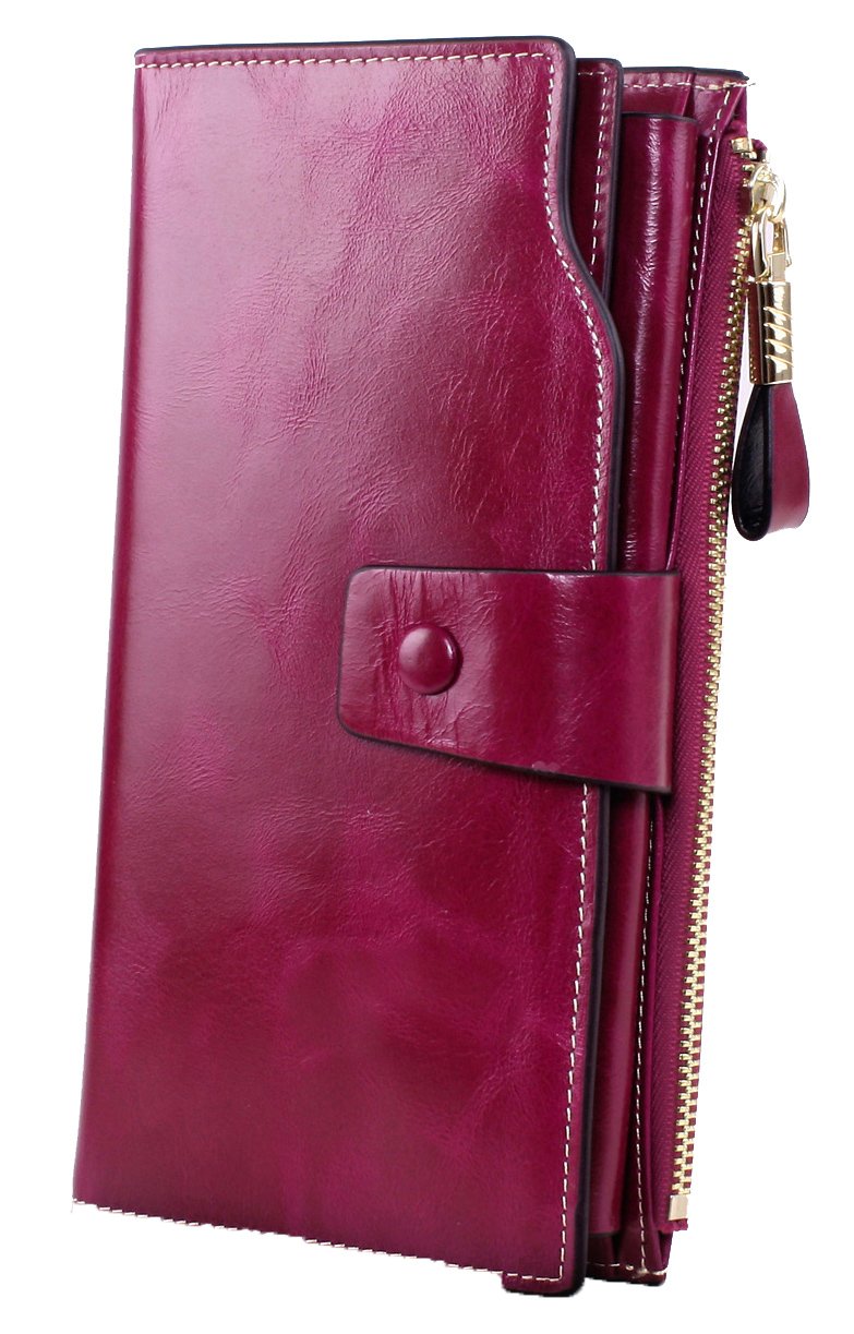 SQLP Monedero Cartera de Embrague Mujer Piel Casual Larga Billetera Grande Cartera