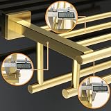 Sayayo Towel Rail Wall Mounted 16 inch SUS304 Brushed Gold EGZ8040-G view 6