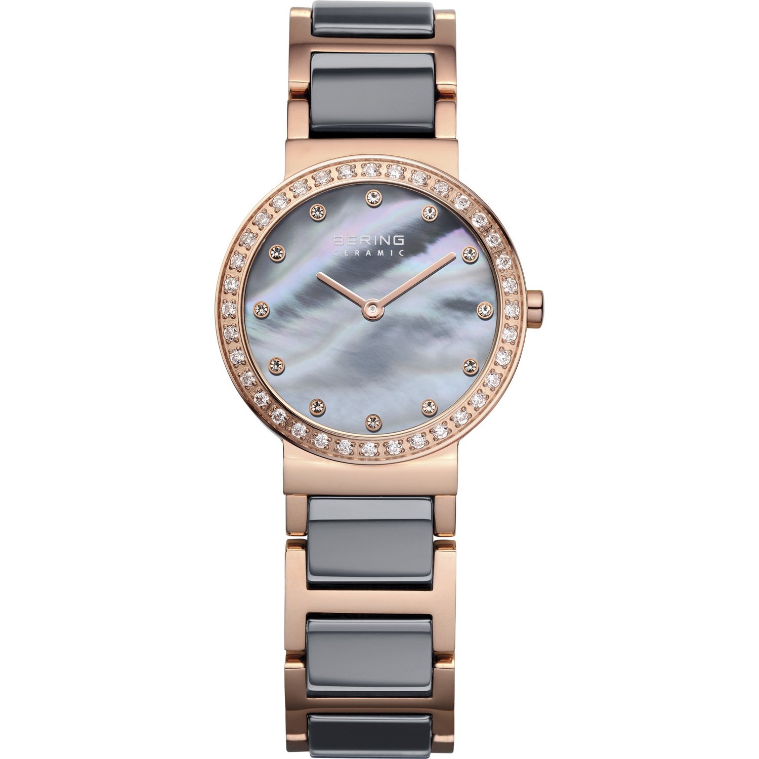 BERING Women Analog Quartz ceramic collection Watch with stainless steel/Ceramic Strap and Sapphire Crystal 10725-769
