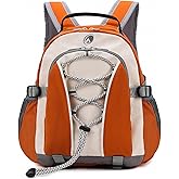 Outplea 10L Kids Hiking Backpack with Chest Strap for Girls Boys, Lightweight Mini Hiking Backpack Daypack for Women, Preschool Small Cute Travel Backpacks for Kid, Orange