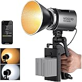 NEEWER MS60B LED Video Light with 2.4G/APP Control, 65W Metal Mini Compact COB Continuous Output Lighting Spotlight 2700K-650