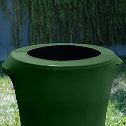 LA Linen Stretch Spandex Fitted Trash Can Cover for