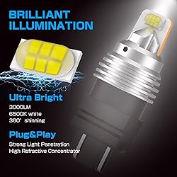 Alla Lighting T20 Wedge 7440 7443 LED Bulbs, Pure