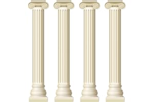 Yiaoyinnz 4Pcs Greek Party Wall Decorations Greek Columns Cardboard Pillars Cutouts Ancient Greek Party Decor for Birthday Medieval Renaissance Wall Photo Backdrop Photography Background Supplies