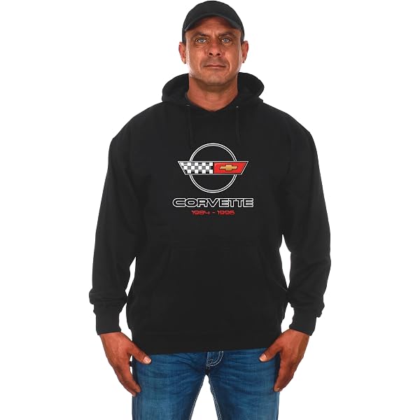 JH DESIGN GROUP Men's Chevy Corvette C7 Collage Zip-Up Hoodie - Black Cotton Blend Sweatshirt - View #10