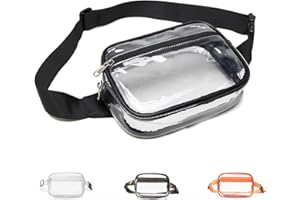 DNFUN Clear Fanny Pack Stadium Approved - Waterproof Cute Waist Bag Stadium Approved Clear Purse Transparent Adjustable Belt Bag for Women Men, Travel, Beach, Events, Concerts Bag