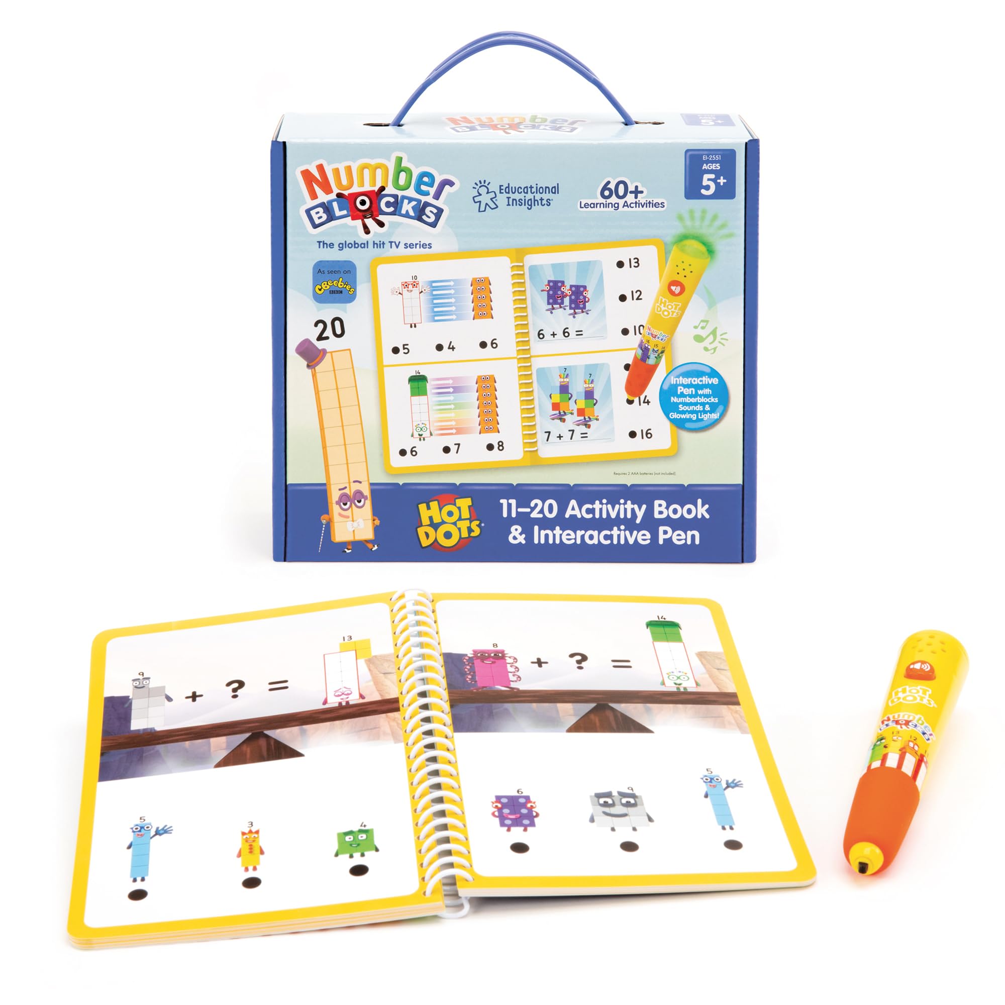 Learning Resources Hot Dots Numberblocks 11–20 Activity Book & Interactive Pen, Ages 5+, Numberblocks Gifts, Interactive Maths Toy, Gifts For Kids