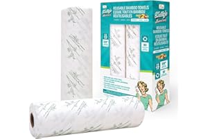 Molly's Marvelous Bamboo Paper Towels – 2 Rolls, Eco-Friendly Reusable Washable Paper Towels – Extra Durable Super Absorbent 
