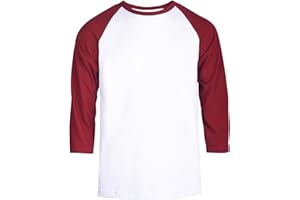 TOP PRO Men's 3/4 Sleeve Casual Raglan Jersey Baseball Tee Shirt