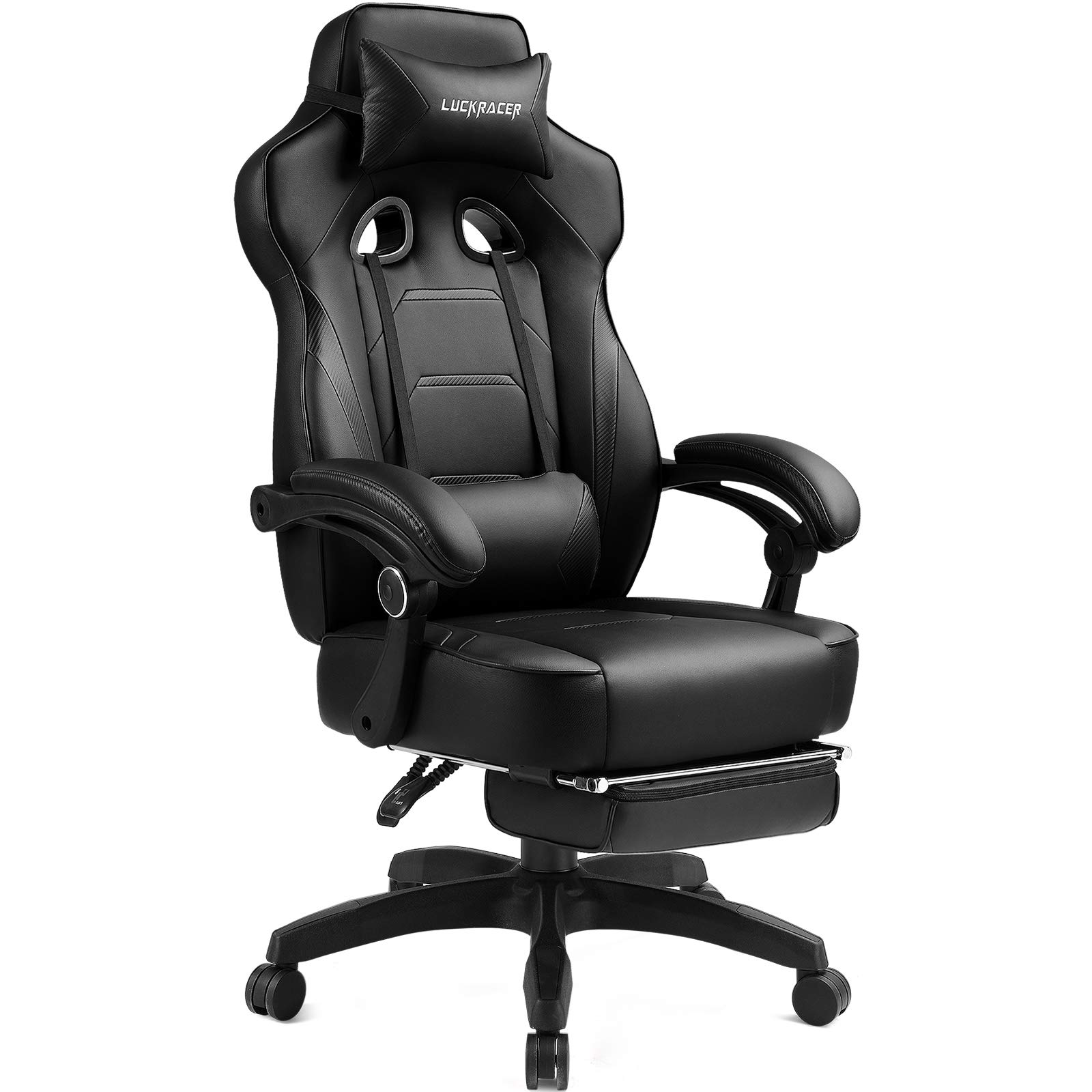 Buy Luckracer Gaming Chair with Footrest Computer Office Desk Chair Pu Leather High Back