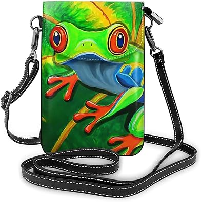 Amazon カエル バタフライ 緑 ミニバッグ レディース ショルダーバッグ 携帯ポーチ 軽量 便利 ショルダーバッグ 携帯電話の財布 ショルダーバッグ