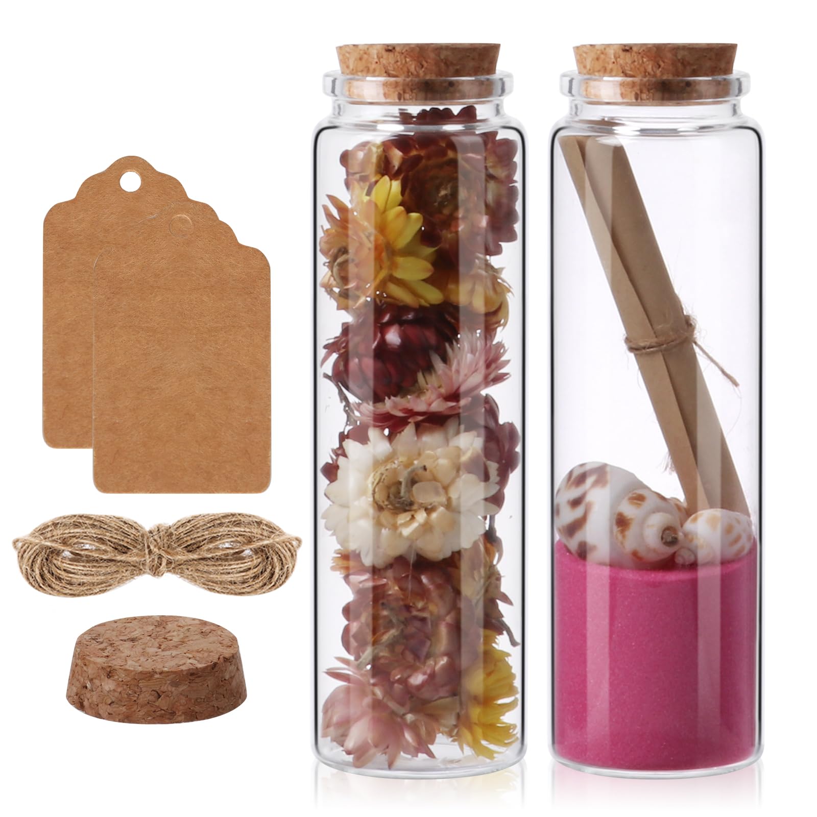 Miukada Small Glass Jars with Cork Lids 200