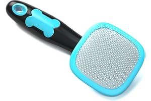 Glendan Dog & Cat Grooming Brush - Slicker Shedding Tool (Blue)