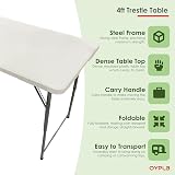 Oypla Heavy Duty Folding Catering Garden Trestle Table 4ft White view 2