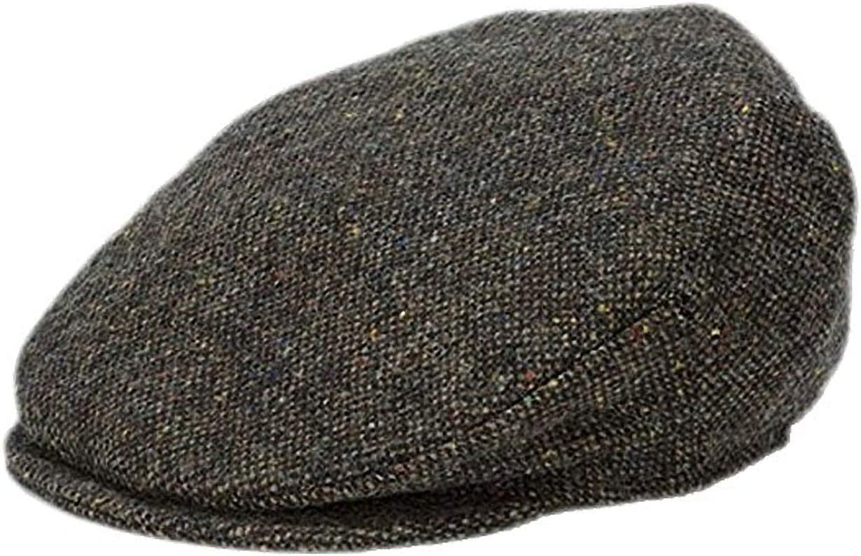 Traditional Irish Tweed Wool Vintage Cap. Unisex Cabbie Hat. Stud Fastener & Taffeta Lining. 100% Made in Ireland.