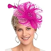 Fascinators Hat Women Tea Party Headband Flower Cocktail Mesh Feathers Hair Clip Kentucky Derby Hat Wedding
