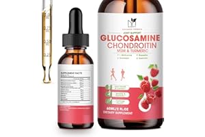 MABEFY Glucosamine Chondroitin MSM Liquid Drops-w/ Turmeric Boswellia Quercetin Bromelain-Vegan, Antioxidant Support for Back,Knee,Hands-Joint Support Supplement Supports Healthy Joints, Mobility & Cartilage
